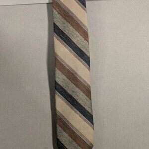 Marquis Vintage Men's Striped Tie w/ Blues, Browns, Tans, Gray 54" &  3"